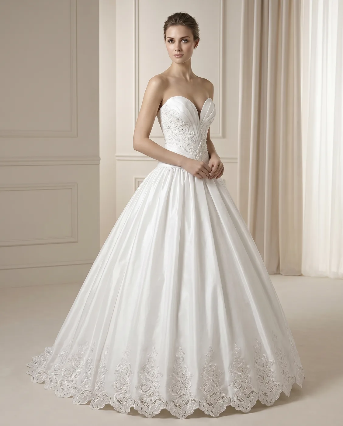 Strapless Drop-Waist Ball Gown