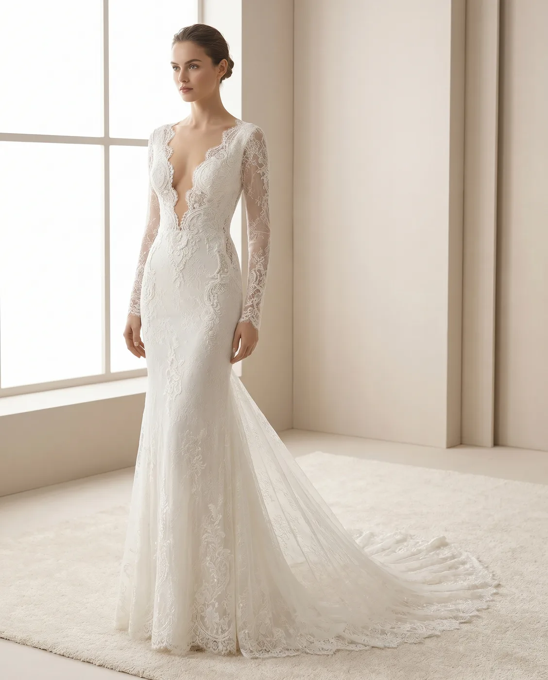 Ivory Allover Lace Sheath