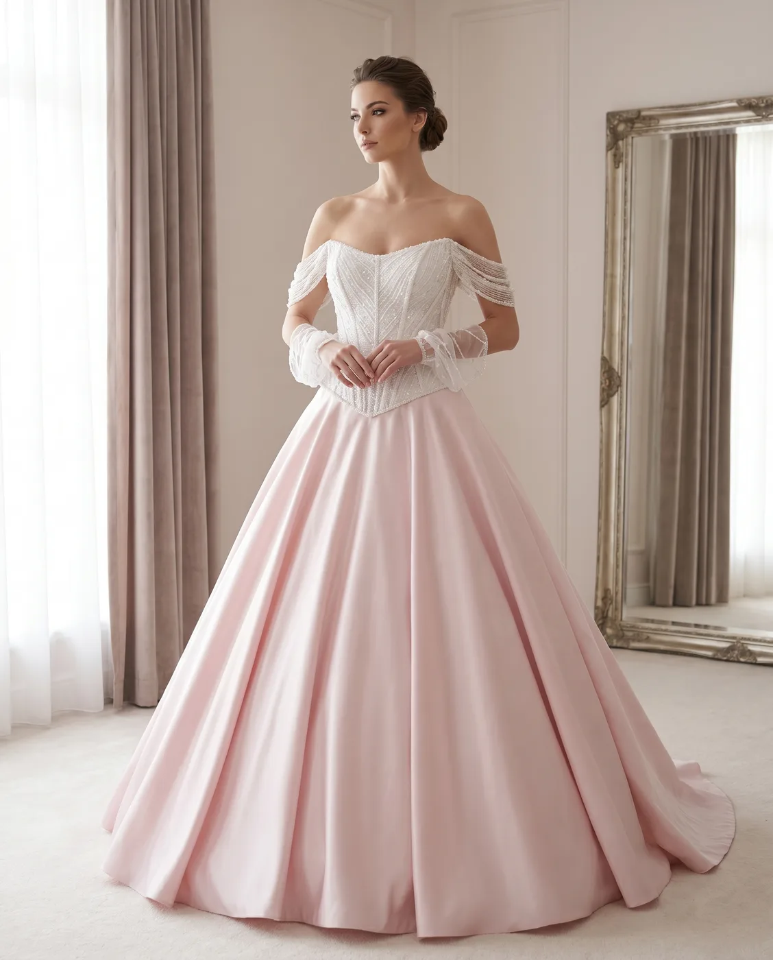 Blush Off-Shoulder Ballgown