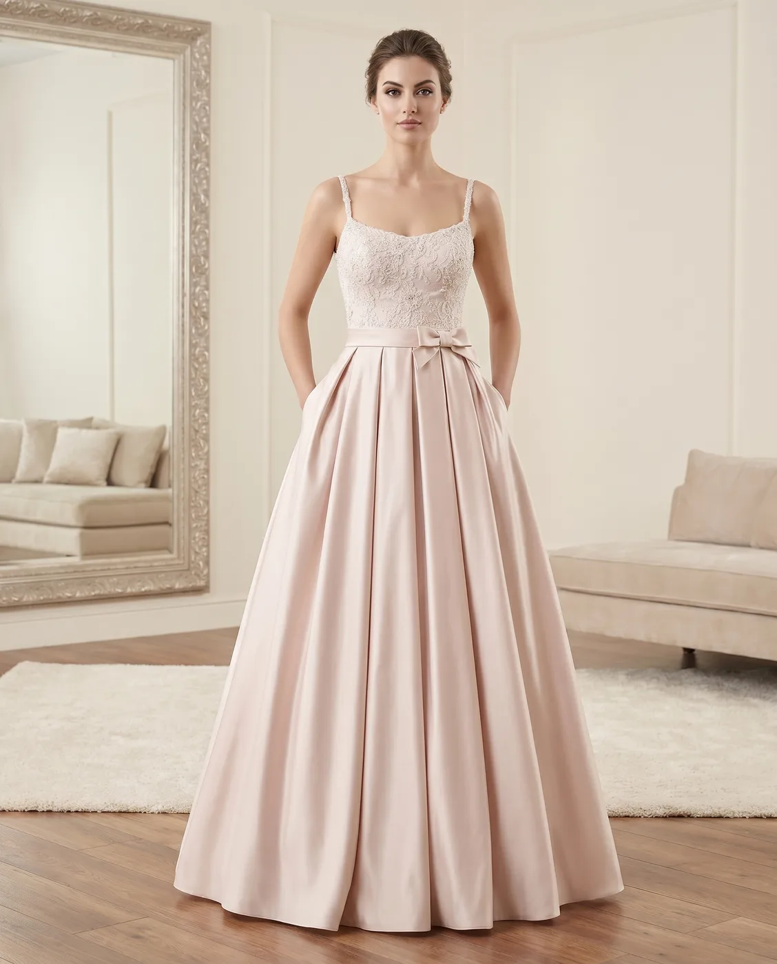 Blush Beaded Bodice Ballgown
