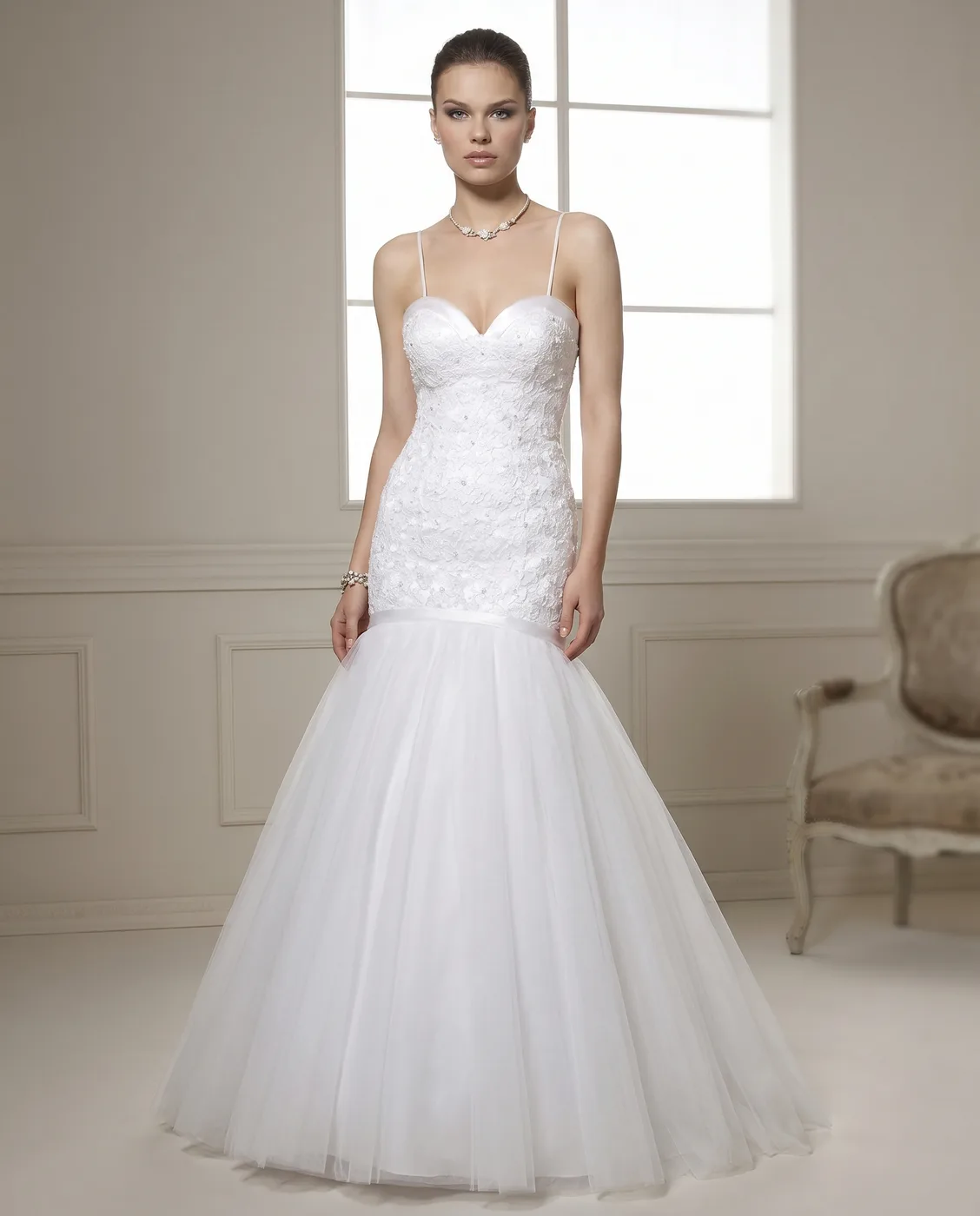 White Lace Mermaid Gown