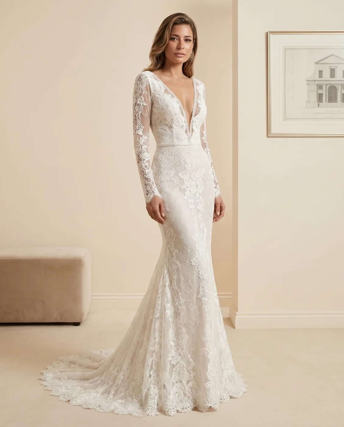 Long-Sleeve Lace Mermaid